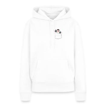 Poche poitrine de pingouin - Sweat à capuche Premium bio Femme - blanc - Devant - Julia (174cm)