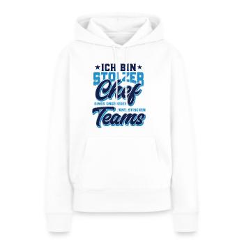 Chef T-shirt fier patron d'une équipe fantastique - Sweat à capuche Premium bio Femme - blanc - Devant - Julia (174cm)