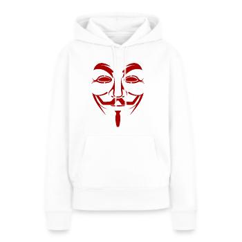 Guy Fawkes - Sweat à capuche Premium bio Femme - blanc - Devant - Julia (174cm)