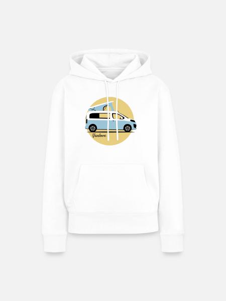 Vanlove - Campster / Crosscamp Design - Frauen Premium Bio Hoodie - Weiß