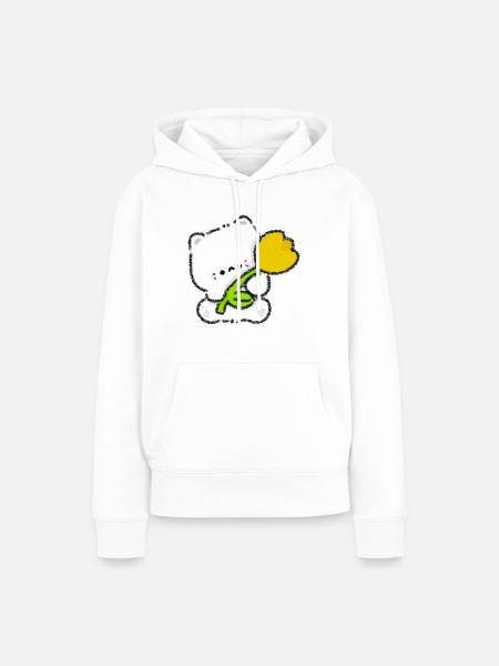 Romantisches Kätzchen - Frauen Premium Bio Hoodie - Weiß