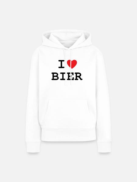 Ich liebe Bier - Frauen Premium Bio Hoodie - Weiß