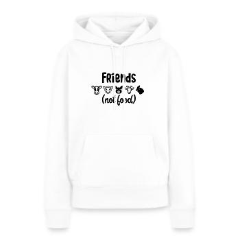 Amis pas nourriture - Sweat à capuche Premium bio Femme - blanc - Devant - Julia (174cm)