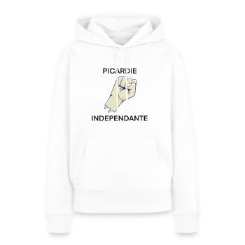 Picardie indépendante - Sweat à capuche Premium bio Femme - blanc - Devant - Julia (174cm)
