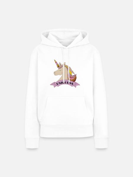 Einhorn - Frauen Premium Bio Hoodie - Weiß