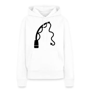 Icône de pêche à la canne à pêche - Sweat à capuche Premium bio Femme - blanc - Devant - Julia (174cm)