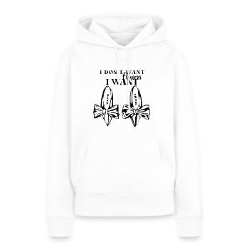 Chaussures Je n’avertis pas les fleurs, je veux des chaussures - Sweat à capuche Premium bio Femme - blanc - Devant - Julia (174cm)