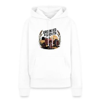 Ancré dans la croissance - Sweat à capuche Premium bio Femme - blanc - Devant - Julia (174cm)
