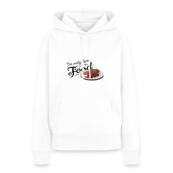 Je ne suis ici que pour la nourriture. - Sweat à capuche Premium bio Femme - blanc - Devant - Julia (174cm)