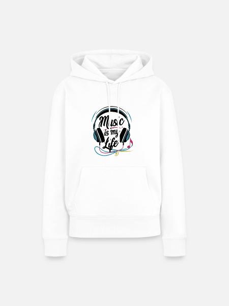Musik ist mein Leben - Frauen Premium Bio Hoodie - Weiß