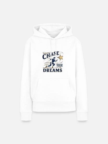 Verfolge deine Träume - Frauen Premium Bio Hoodie - Weiß