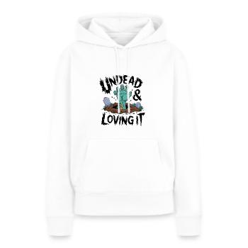 Zombie-Hand - Undead & Loving It - Frauen Premium Bio Hoodie - Weiß - Vorne - Julia (174cm)