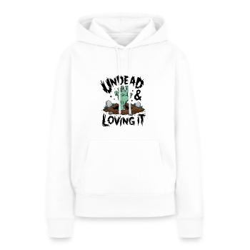 Zombie-Hand - Undead & Loving It - Frauen Premium Bio Hoodie - Weiß - Vorne - Julia (174cm)