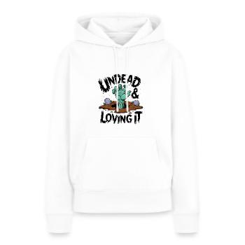 Zombie-Hand - Undead & Loving It - Frauen Premium Bio Hoodie - Weiß - Vorne - Julia (174cm)