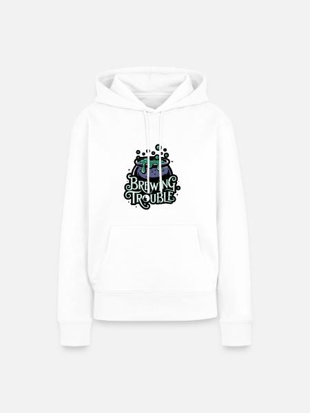 Hexenkessel – Brewing Trouble - Frauen Premium Bio Hoodie - Weiß