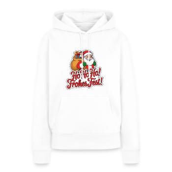 Weihnachtsmann – Ho Ho Ho! Frohes Fest - Frauen Premium Bio Hoodie - Weiß - Vorne - Julia (174cm)