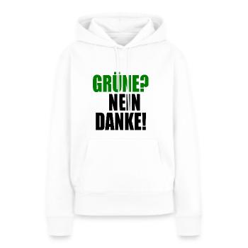 grüne nein danke - Frauen Premium Bio Hoodie - Weiß - Vorne - Julia (174cm)