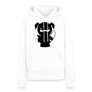 grimmiges Ninjamädel mit Pfeil und Bogen - Frauen Premium Bio Hoodie - Weiß - Vorne - Julia (174cm)