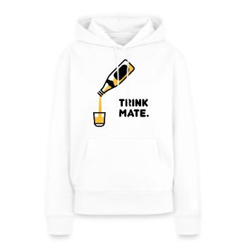Boire MATE - Sweat à capuche Premium bio Femme - blanc - Devant - Julia (174cm)