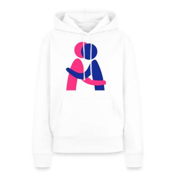 Hug - Sweat à capuche Premium bio Femme - blanc - Devant - Julia (174cm)