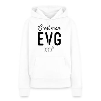 C'est mon evg mariage - Sweat à capuche Premium bio Femme - blanc - Devant - Julia (174cm)