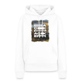 Backpacker - Sweat à capuche Premium bio Femme - blanc - Devant - Julia (174cm)