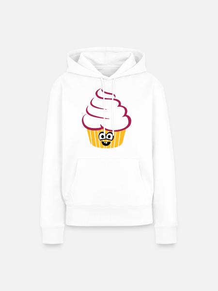 cupcake_funny - Frauen Premium Bio Hoodie - Weiß