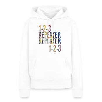 Répéteur - Fugazi Song - Sweat à capuche Premium bio Femme - blanc - Devant - Julia (174cm)