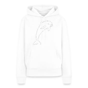 Delphin - Frauen Premium Bio Hoodie - Weiß - Vorne - Julia (174cm)