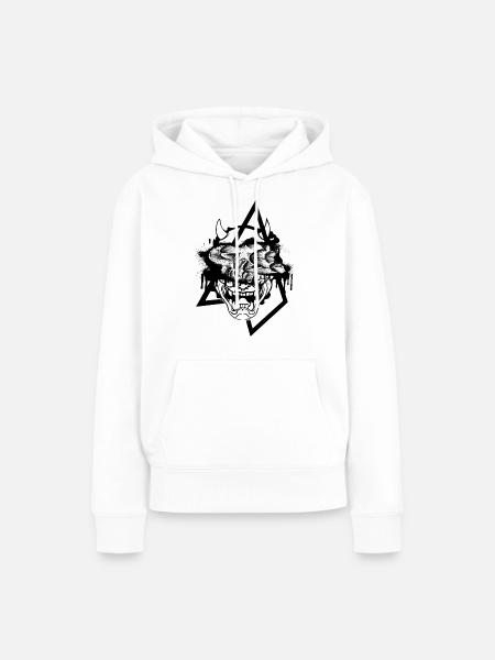 Oni Mask Japanisch - Frauen Premium Bio Hoodie - Weiß