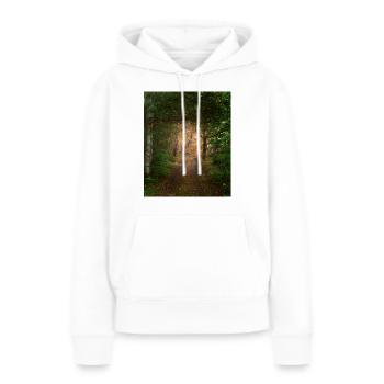 Forêt - Sweat à capuche Premium bio Femme - blanc - Devant - Julia (174cm)