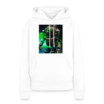 Digitale Kunst eines Roboter-Mikrofons - Frauen Premium Bio Hoodie - Weiß - Vorne - Julia (174cm)