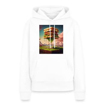 3D Burgerwürfel: Digitale Kunst - Frauen Premium Bio Hoodie - Weiß - Vorne - Julia (174cm)