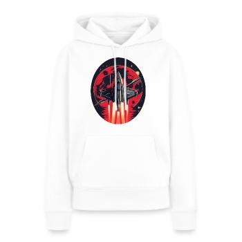 Raumschiff Planet - Frauen Premium Bio Hoodie - Weiß - Vorne - Julia (174cm)