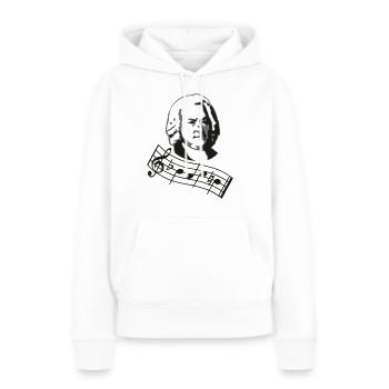 bach noten 2col - Frauen Premium Bio Hoodie - Weiß - Vorne - Julia (174cm)