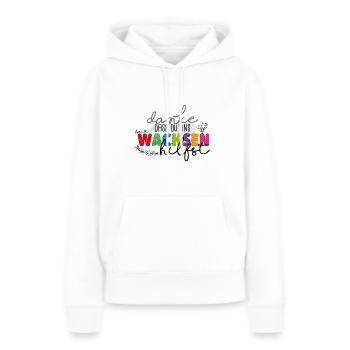 Danke fürs Wachsen - Frauen Premium Bio Hoodie - Weiß - Vorne - Julia (174cm)