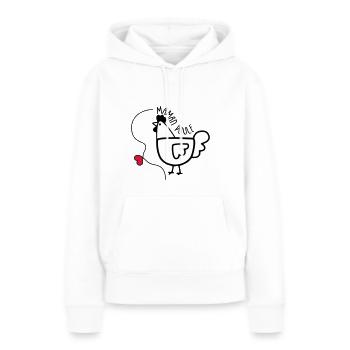 Maman Poule - Fête des Mères - Sweat à capuche Premium bio Femme - blanc - Devant - Julia (174cm)