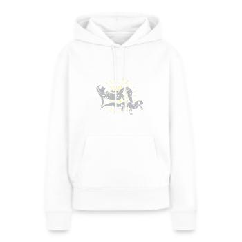 Was ist besser als eine Echse? Zwei Echsen - Frauen Premium Bio Hoodie - Weiß - Vorne - Julia (174cm)