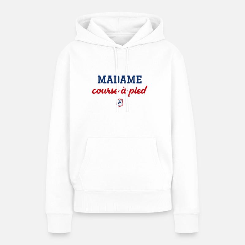 MADAME course à pied - Sweat à capuche Premium bio Femme - blanc