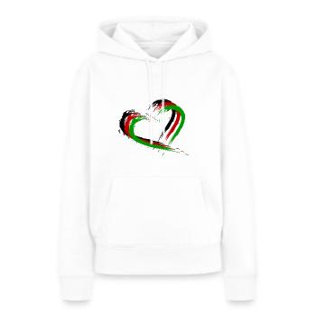 Brosse de coeur Afghanistan drapeau drapeau Nouveau - Sweat à capuche Premium bio Femme - blanc - Devant - Julia (174cm)