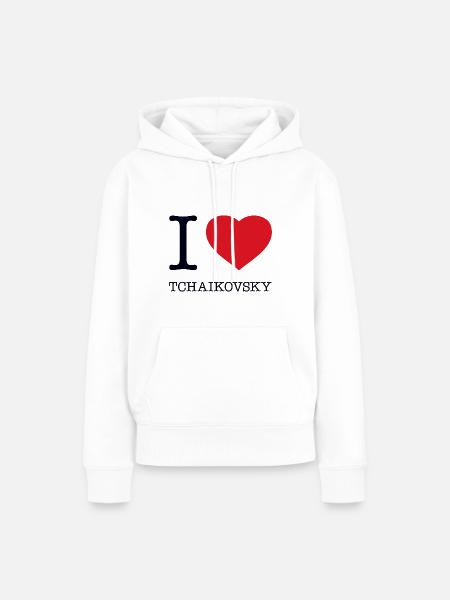 I LOVE TCHAIKOVSKY - Frauen Premium Bio Hoodie - Weiß
