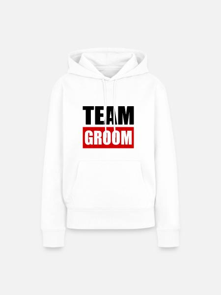 Team groom - Frauen Premium Bio Hoodie - Weiß