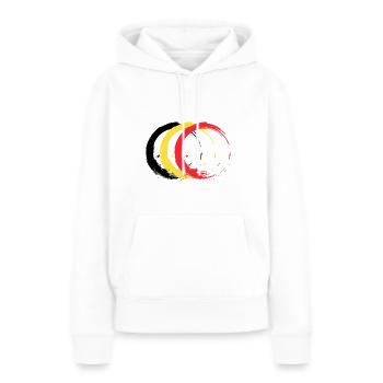Cercle brosse couleurs drapeau drapeau de la Belgique - Sweat à capuche Premium bio Femme - blanc - Devant - Julia (174cm)