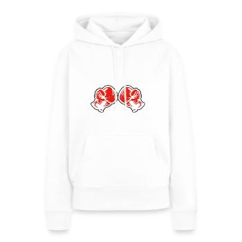 Gants de boxe - Sweat à capuche Premium bio Femme - blanc - Devant - Julia (174cm)