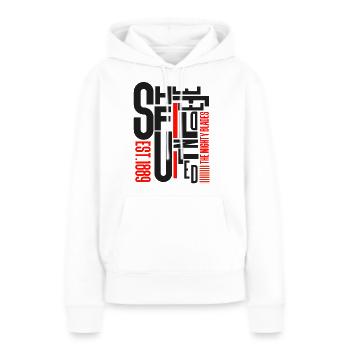 Sheffield - Sweat à capuche Premium bio Femme - blanc - Devant - Julia (174cm)
