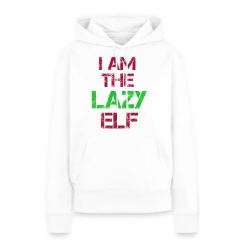 I am the Lazy Elf - Frauen Premium Bio Hoodie - Weiß - Vorne - Julia (174cm)