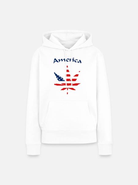 America United States - Frauen Premium Bio Hoodie - Weiß
