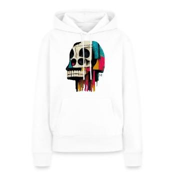 skull - Sweat à capuche Premium bio Femme - blanc - Devant - Julia (174cm)