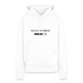 Polyglot en cours - Sweat à capuche Premium bio Femme - blanc - Devant - Julia (174cm)