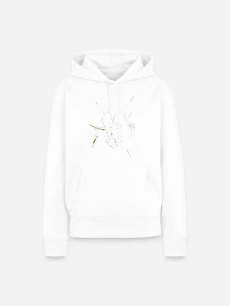 Goldene Linienkaskade - Frauen Premium Bio Hoodie - Weiß